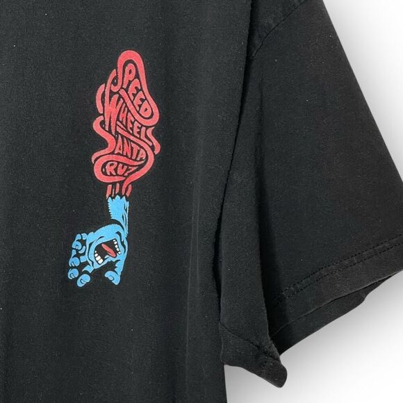 Santa Cruz T-Shirt Black Blue Skateboard Speed Wheels Scream Hand Unisex Large - Picture 9 of 12